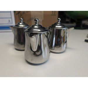 Walco 5 oz 3 each creamers stainless steel